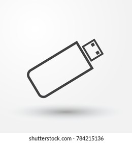 Black line USB Flash Drive Template For Advertising, Branding And Corporate Identity.