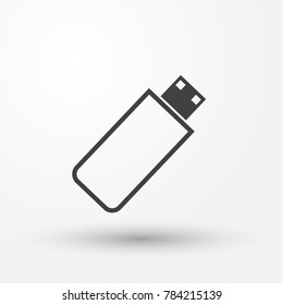 Black line USB Flash Drive Template For Advertising, Branding And Corporate Identity.