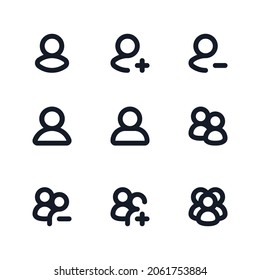 Black Line-Benutzersymbol-Paket für Ihre Design-Arbeit