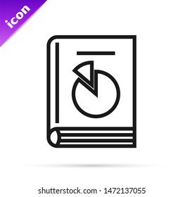 Black line User manual icon isolated on white background. User guide book. Instruction sign. Read before use.  Vector Illustration