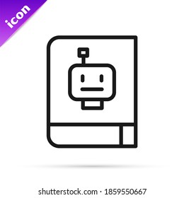 Black line User manual icon isolated on white background. User guide book. Instruction sign. Read before use.  Vector