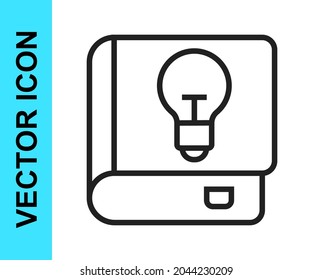 Black line User manual icon isolated on white background. User guide book. Instruction sign. Read before use.  Vector