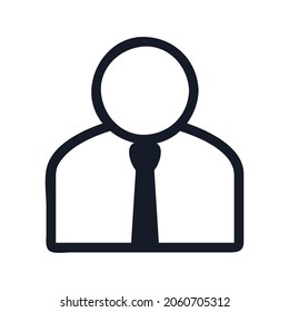 Black line user profile icon design