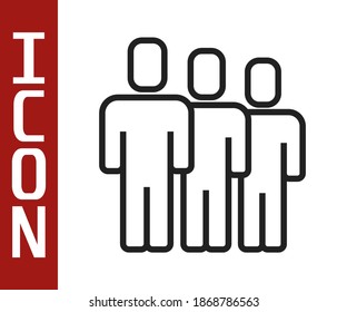 Icono de grupo Usuarios de línea negra aislado en fondo blanco. Icono de grupo de personas. Símbolo de avatar comercial - icono de perfil de usuario.  Vector