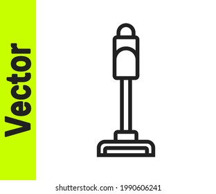Black line Vacuum cleaner icon isolated on white background.  Vector