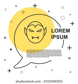 Icono de Vampiro de línea negra aislado en fondo blanco. Feliz fiesta de Halloween. Formas dinámicas aleatorias. Vector