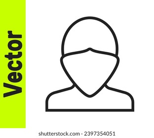 Black line Vandal icon isolated on white background.  Vector