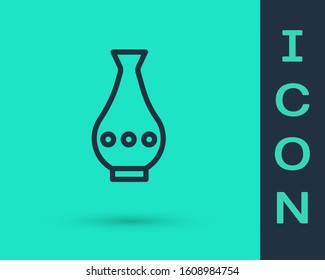 Black line Vase icon isolated on green background.  Vector Illustration