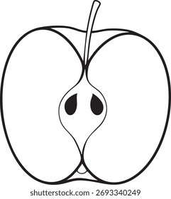 Black line vector apple illustration