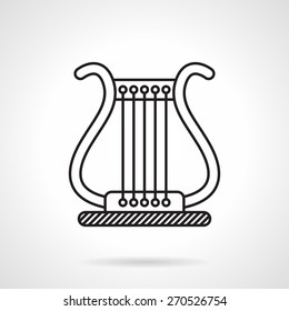 Black line vector icon for classic lyra on white background.
