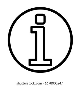 Black line vector Information sign icon