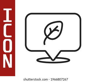 Black line Vegan food diet icon isolated Black line background. Organic, bio, eco symbol. Vegan, no meat, lactose free, healthy, fresh and nonviolent food.  Vector