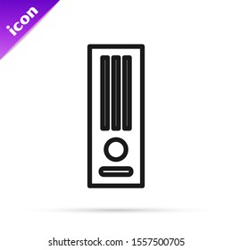 Black line Video game console icon isolated on white background.  Vector Illustration