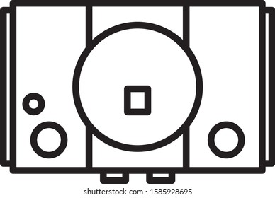 Black line Video game console icon isolated on white background.  Vector Illustration