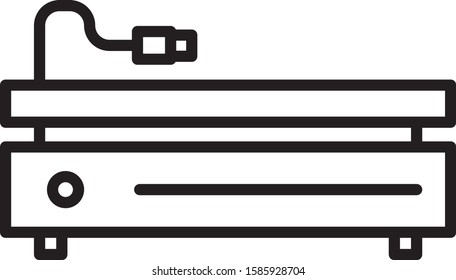 Black line Video game console icon isolated on white background.  Vector Illustration