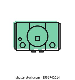 Black line Video game console icon isolated on white background.  Vector Illustration