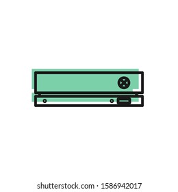 Black line Video game console icon isolated on white background.  Vector Illustration