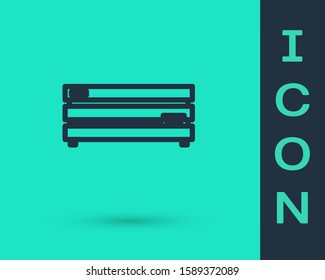 Black line Video game console icon isolated on green background.  Vector Illustration