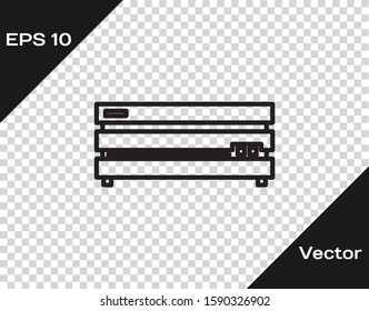 Black line Video game console icon isolated on transparent background.  Vector Illustration