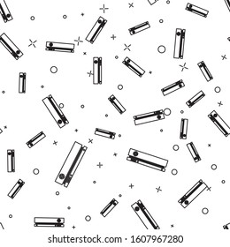 Black line Video game console icon isolated seamless pattern on white background.  Vector Illustration