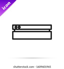Black line Video game console icon isolated on white background.  Vector Illustration