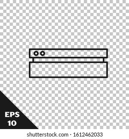 Black line Video game console icon isolated on transparent background.  Vector Illustration