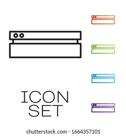 Black line Video game console icon isolated on white background. Set icons colorful. Vector Illustration