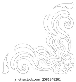 black line vintage corner pattern