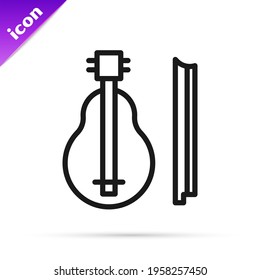 Black line Violin icon isolated on white background. Musical instrument.  Vector