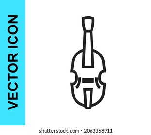 Black line Violin icon isolated on white background. Musical instrument.  Vector
