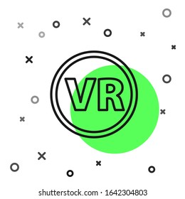 Schwarze Linie Virtuelle Realität Brille Symbol einzeln auf weißem Hintergrund. Stereoskopische 3D-Vr-Maske. Vektorillustration-Illustration