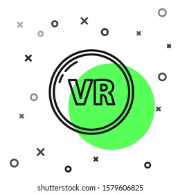 Black line Virtual reality icon isolated on white background.  Vector Illustration