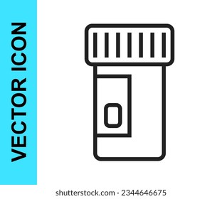 Black line Vitamin complex of pill capsule icon isolated on white background. Healthy lifestyle.  Vector