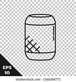 Black line Voice assistant icon isolated on transparent background. Voice control user interface smart speaker.  Vector Illustration