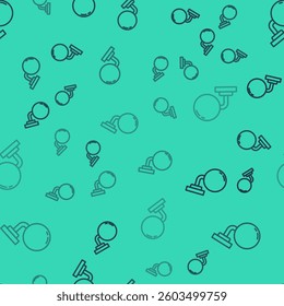 Black line Wall lamp or sconce icon isolated seamless pattern on green background. Wall lamp light.  Vector