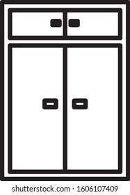 Black line Wardrobe icon isolated on white background.  Vector Illustration