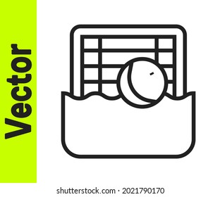 Black line Water polo icon isolated on white background.  Vector