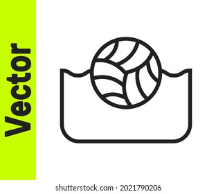 Black line Water polo icon isolated on white background.  Vector