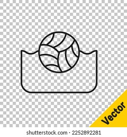 Black line Water polo icon isolated on transparent background.  Vector