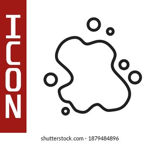 Black line Water spill icon isolated on white background.  Vector