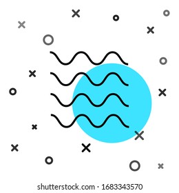Black line Wave icon isolated on white background. Random dynamic shapes. Vector Illustration