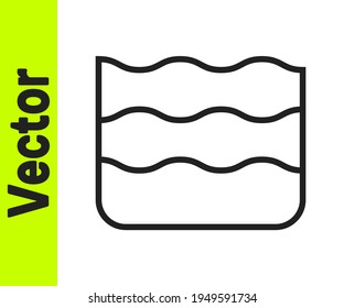 Black line Wave icon isolated on white background.  Vector