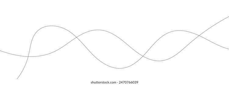 Black line wave on white background. Curved lines. Abstract art background vector.