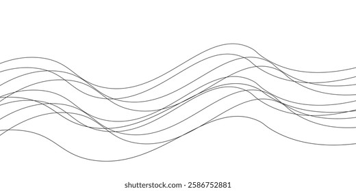 Black line wave on white background. vector illustration eps10