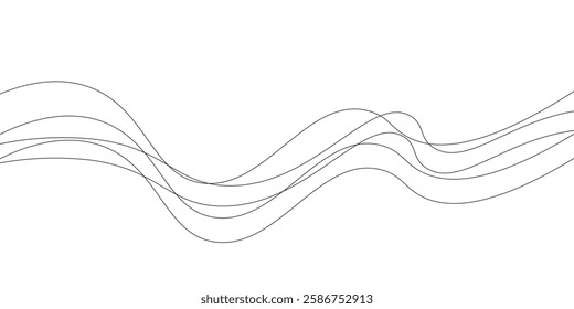 Black line wave on white background. vector illustration eps10