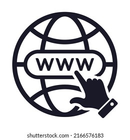 Black line web hand icon design