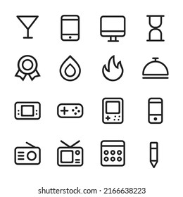 Schwarze Linie Web-Icon-Design für Ihre UI-Design-Arbeit