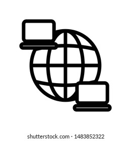 Black line web server icon