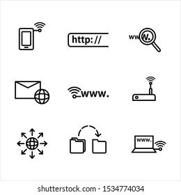 Black line web site icon pack