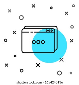 Black line Website template icon isolated on white background. Internet communication protocol. Random dynamic shapes. Vector Illustration